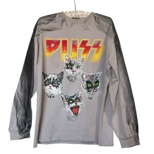 omnia ab uno zero zero weather‎ Japanese Brand Kiss Puss Cats Sweatshirt Size M